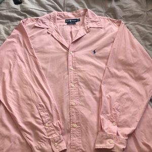 Pink polo button down
